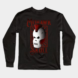 Red Mohawk | Metal Skull | Punk Skull Mask Long Sleeve T-Shirt